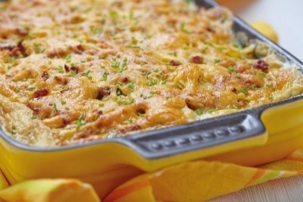 Gratin de boulgour aux allumettes végétales