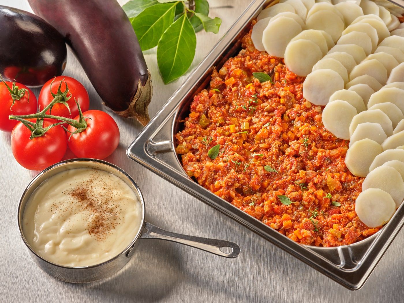 Moussaka à l’égrené de seitan